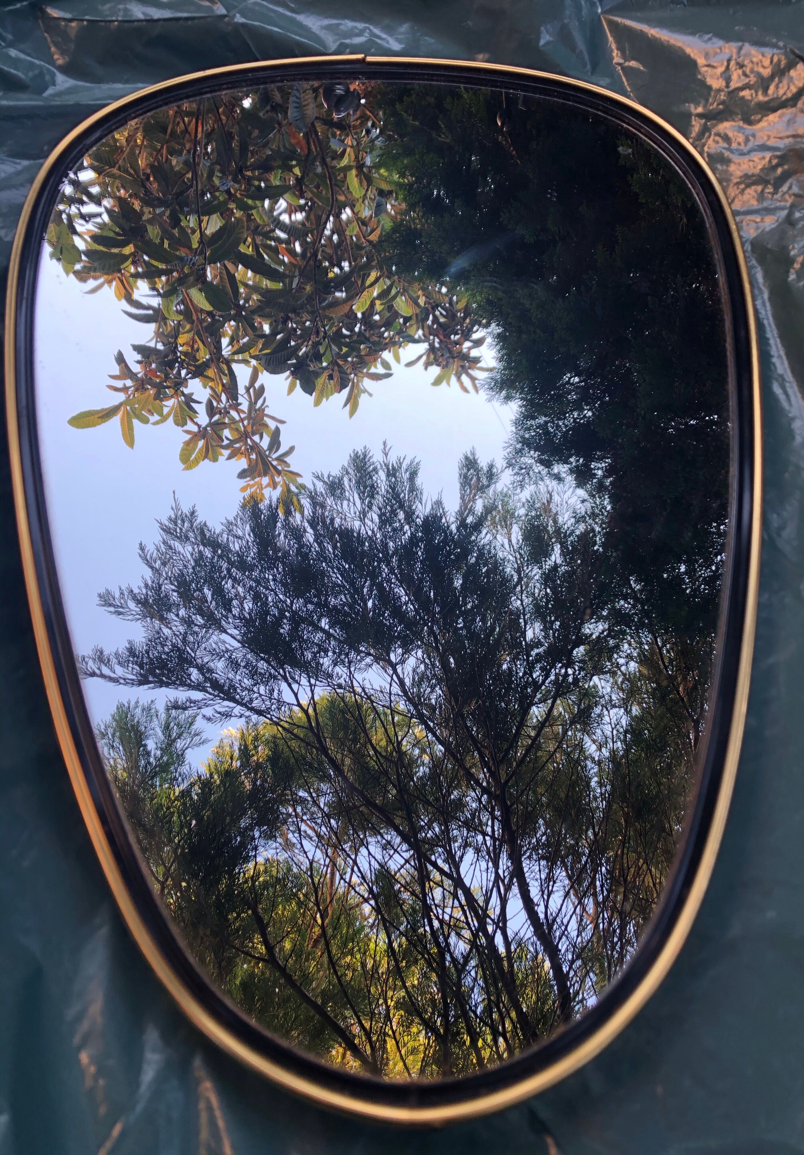 Vintage 60s free-form mirror 47x32cm