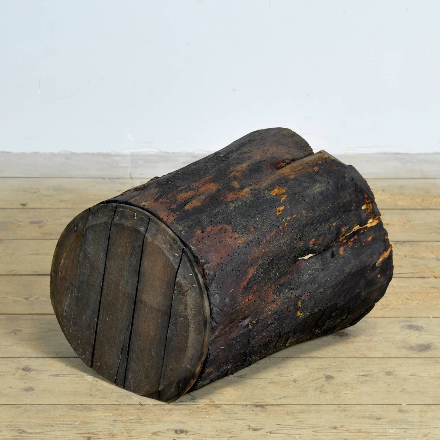 Primitive storage barrel/planter, circa 1900
