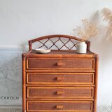 Rattan chest of drawers from the 1970s.