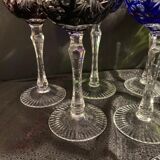 Saint Louis Baccarat colored crystal wine glasses