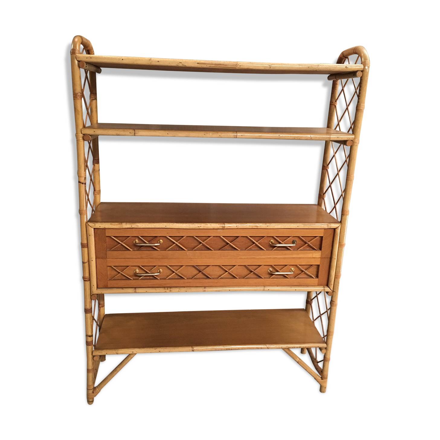 Rattan bookcase from the 60/70
