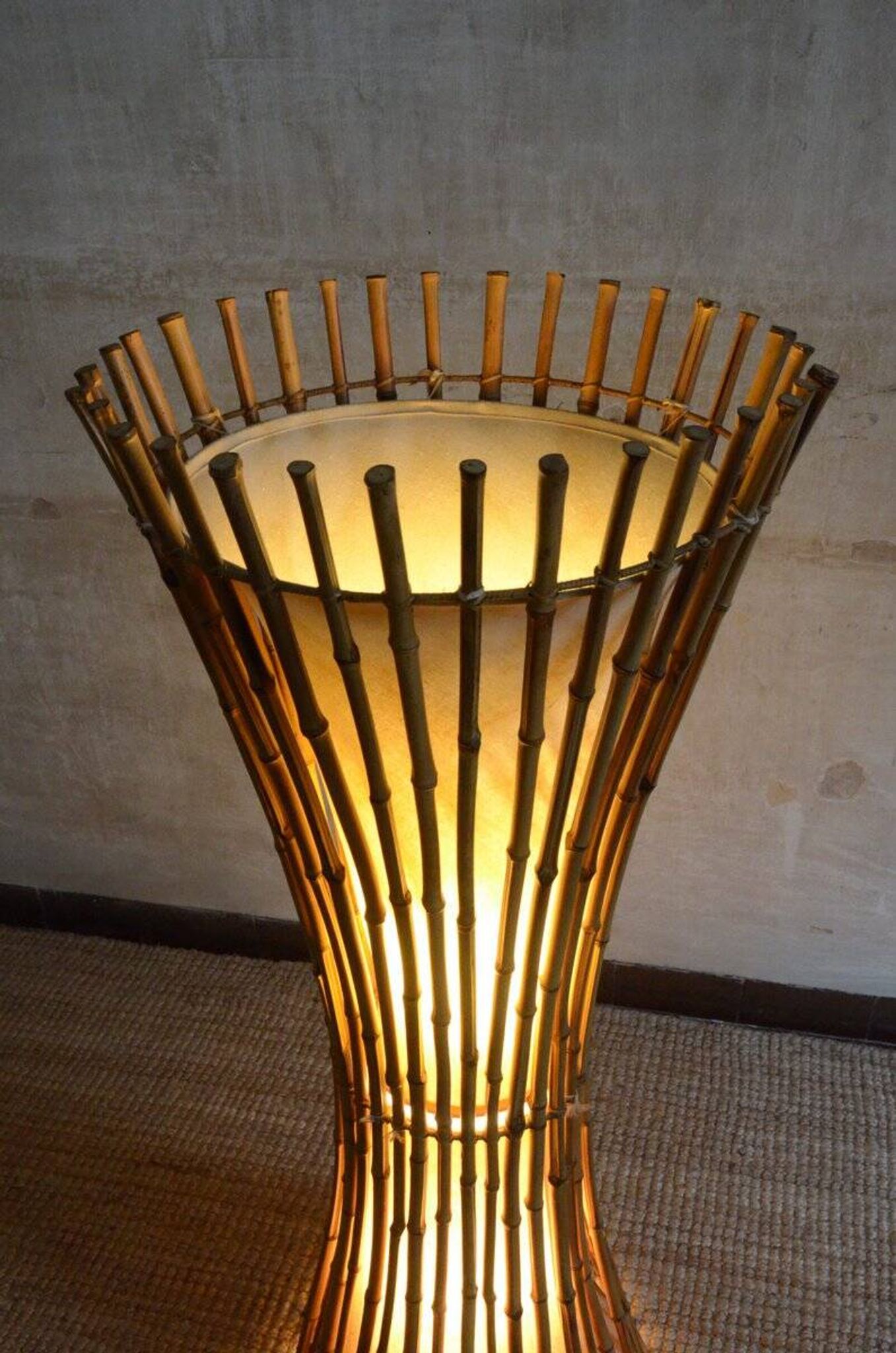 Bamboo floor lamp, 1960s