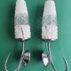 Pair of vintage tulip shaped globe chrome wall sconces