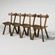 Rare set of 4 brutalist chairs - vintage 1950