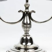 Pair of candlesticks | antique two-armed candelabra in silver-plated metal