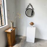 Brutalist mirror with metal chain from the 50s