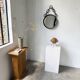 Brutalist mirror with metal chain from the 50s