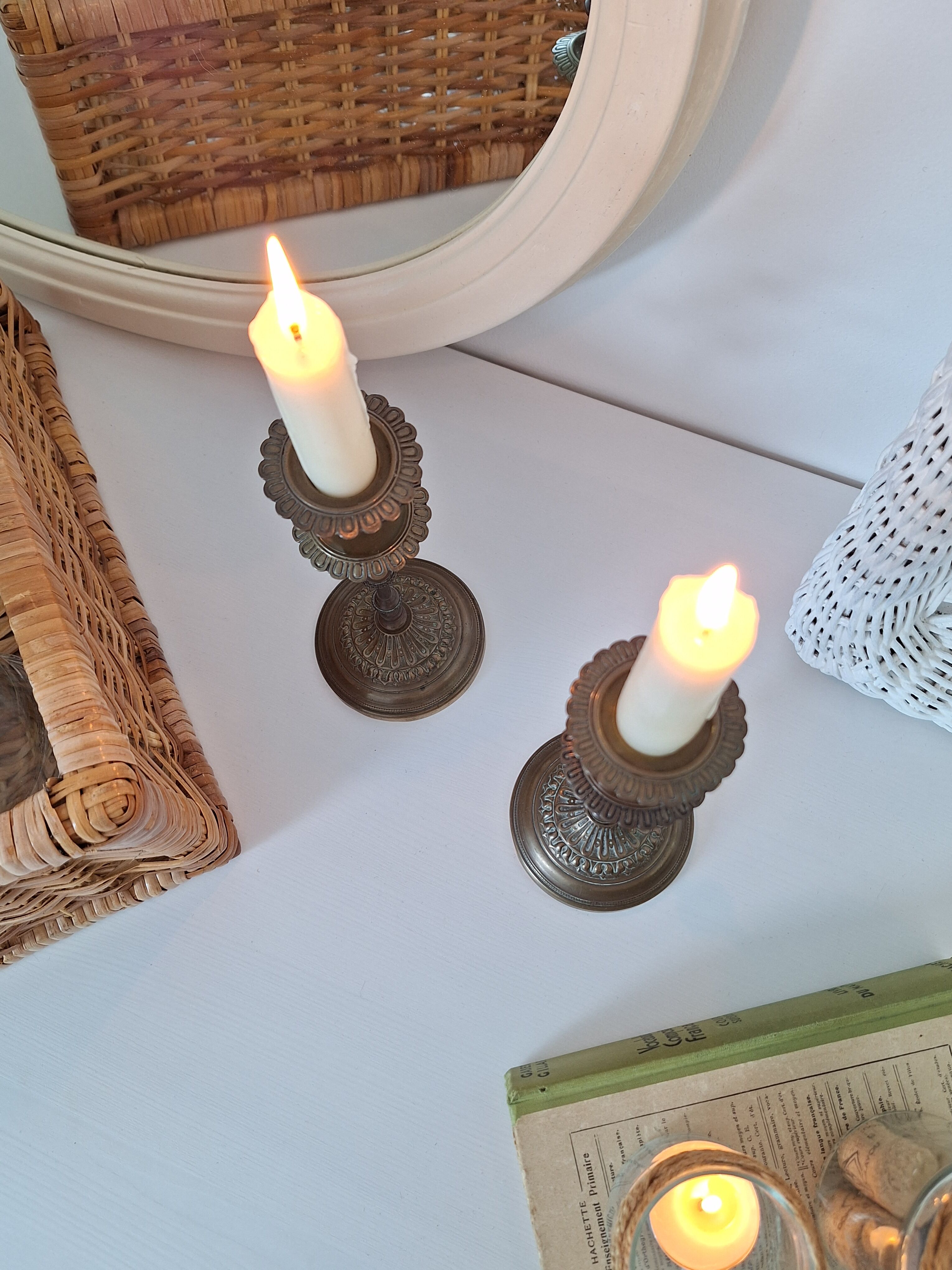 Vintage brass candle holders