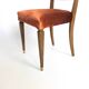 Set of Ten Orange Fabric Upholstery and Walnut Dining Chairs, Italy