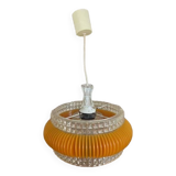 Vintage Orange Glass and Acrylic Suspension Chandelier 1970