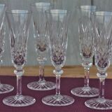 Sammy model series of 6 St. Louis Crystal champagne flutes