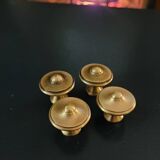 4 patinated brass furniture knobs 25mm