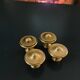 4 patinated brass furniture knobs 25mm