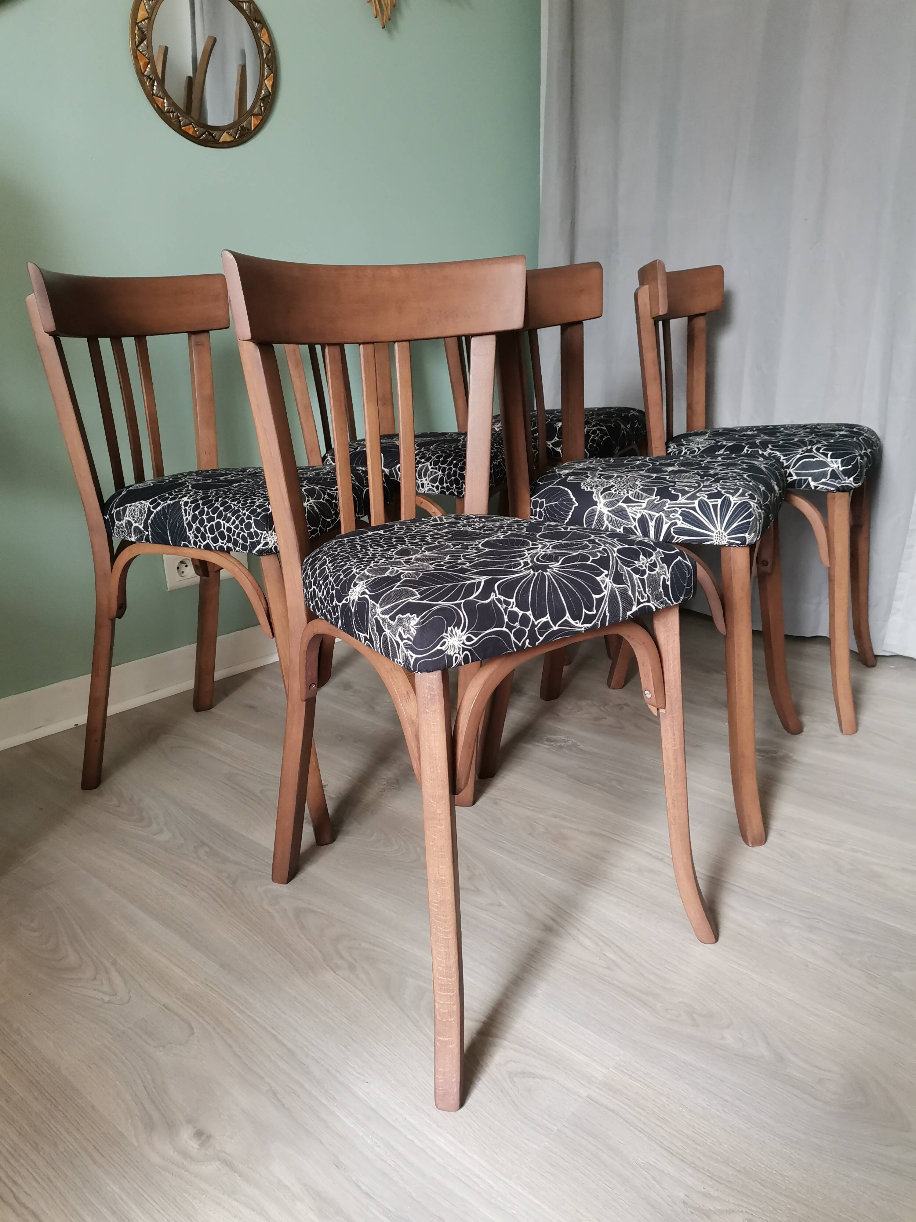 Black Baumann bistro chairs