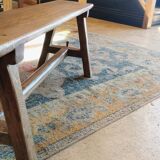 "A frame" bench in solid oak, patinated.