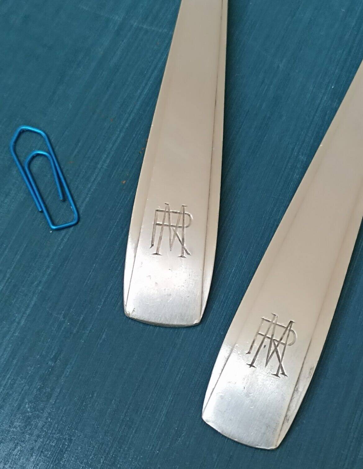 Solid silver fork and spoon Ernest Prost Paris, 1920s-1930s