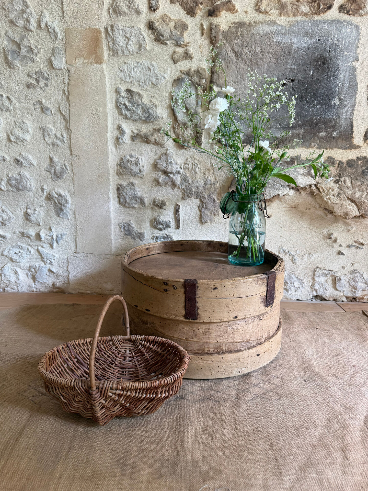 Wooden bedside table