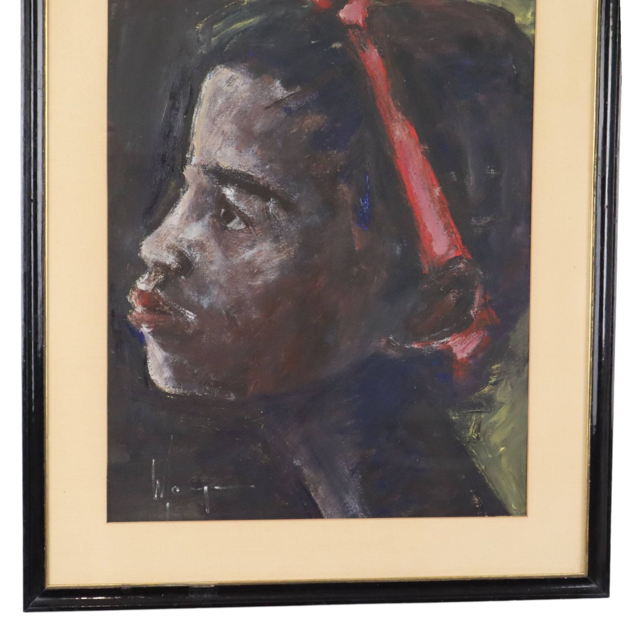 African Girl Art Painting on Paper Weyne 66x56cm