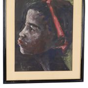 African Girl Art Painting on Paper Weyne 66x56cm