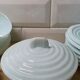 Coffee service in opaline in 1950s Art Deco style.