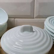Service à café en opaline de style Art déco, années 50