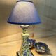 Ceramic lamp, new fabric cable, cotton lampshade.