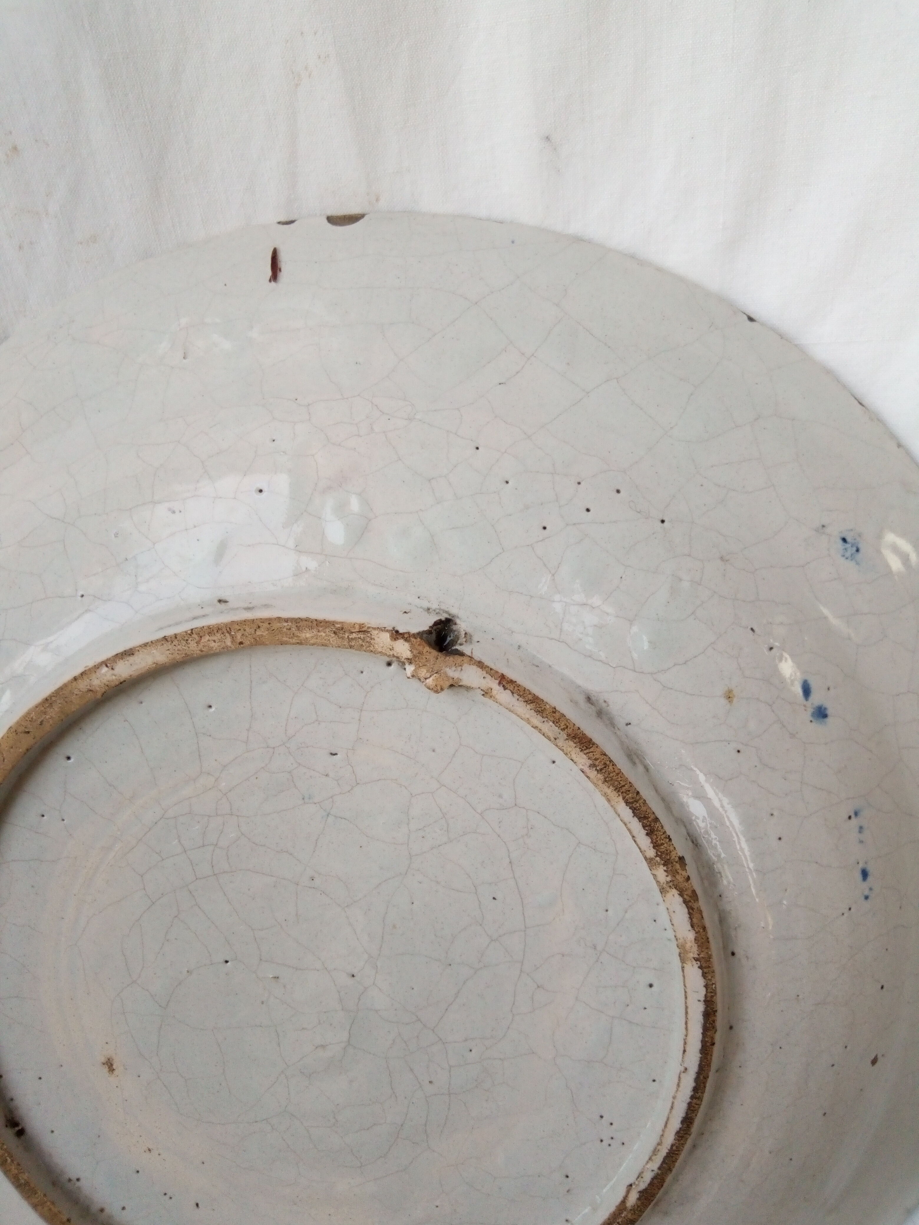 Former earthenware dish from northern France, Late 18th, early 19th century