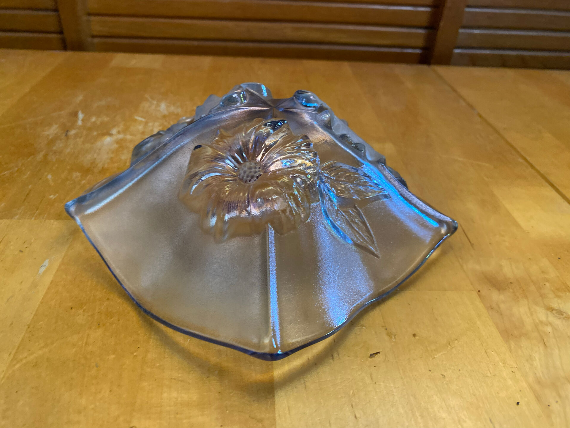 Bol vide poche mikasa crystal moulded decor flowers coloured vintage