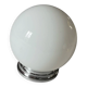 Plafonnier ou applique globe en verre opaline blanc 20 cm rosace chrome