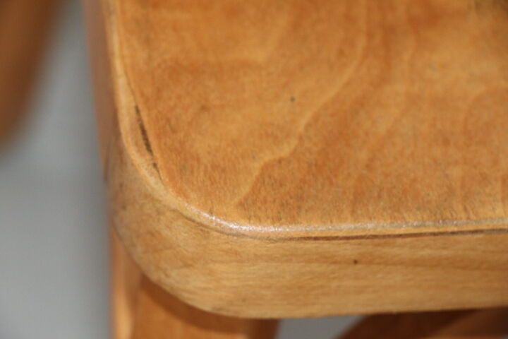 2 Baumann chairs back wide light beech