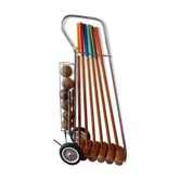 Croquet set in chrome metal and wood / 6 players / vintage 50-60 years