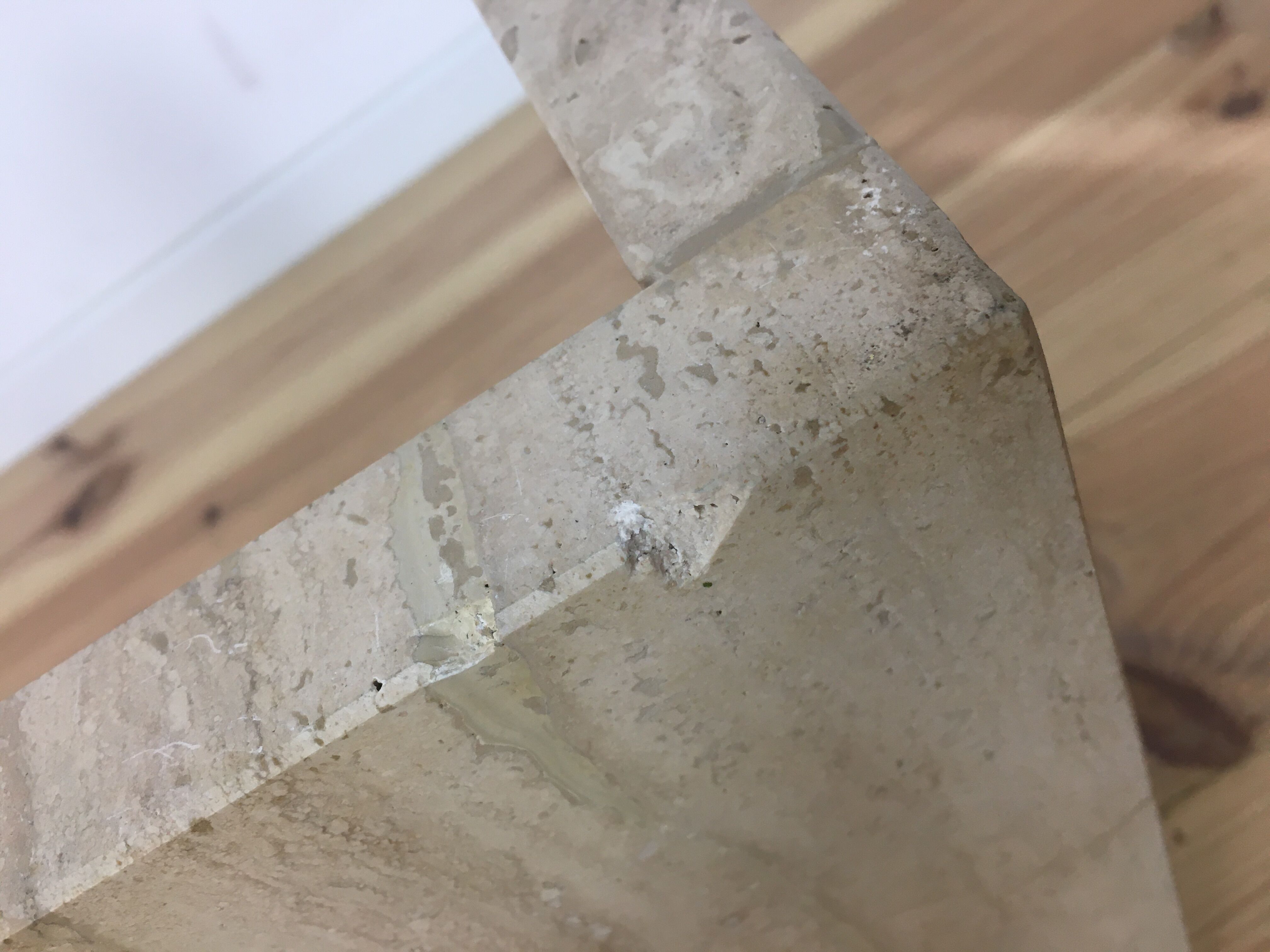 Square travertine coffee table