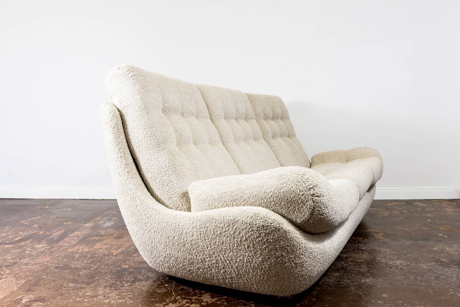 Customizable Space Age Living Room Set Atlantis in Beige Boucle 1970's, Czechoslovakia