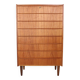 Mid-Century Modern Danish Chest of Eight Drawers, Tallboy in Teak, Denmark, 1960