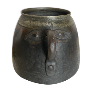Cache-pot vase visage 1900 patine d'origine