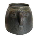 Pot cover vase face 1900 patina of origin