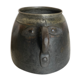 Cache-pot vase visage 1900 patine d'origine