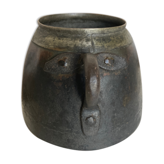 Pot cover vase face 1900 patina of origin