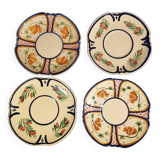 4 Quimper earthenware saucers or plates