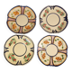 4 Quimper earthenware saucers or plates