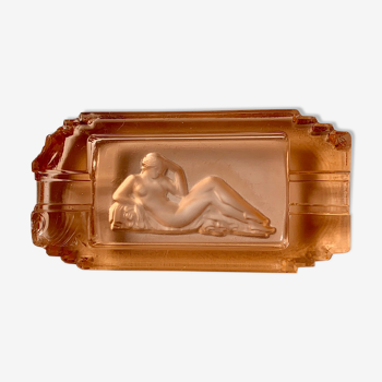 Art deco ashtray with nude woman décor