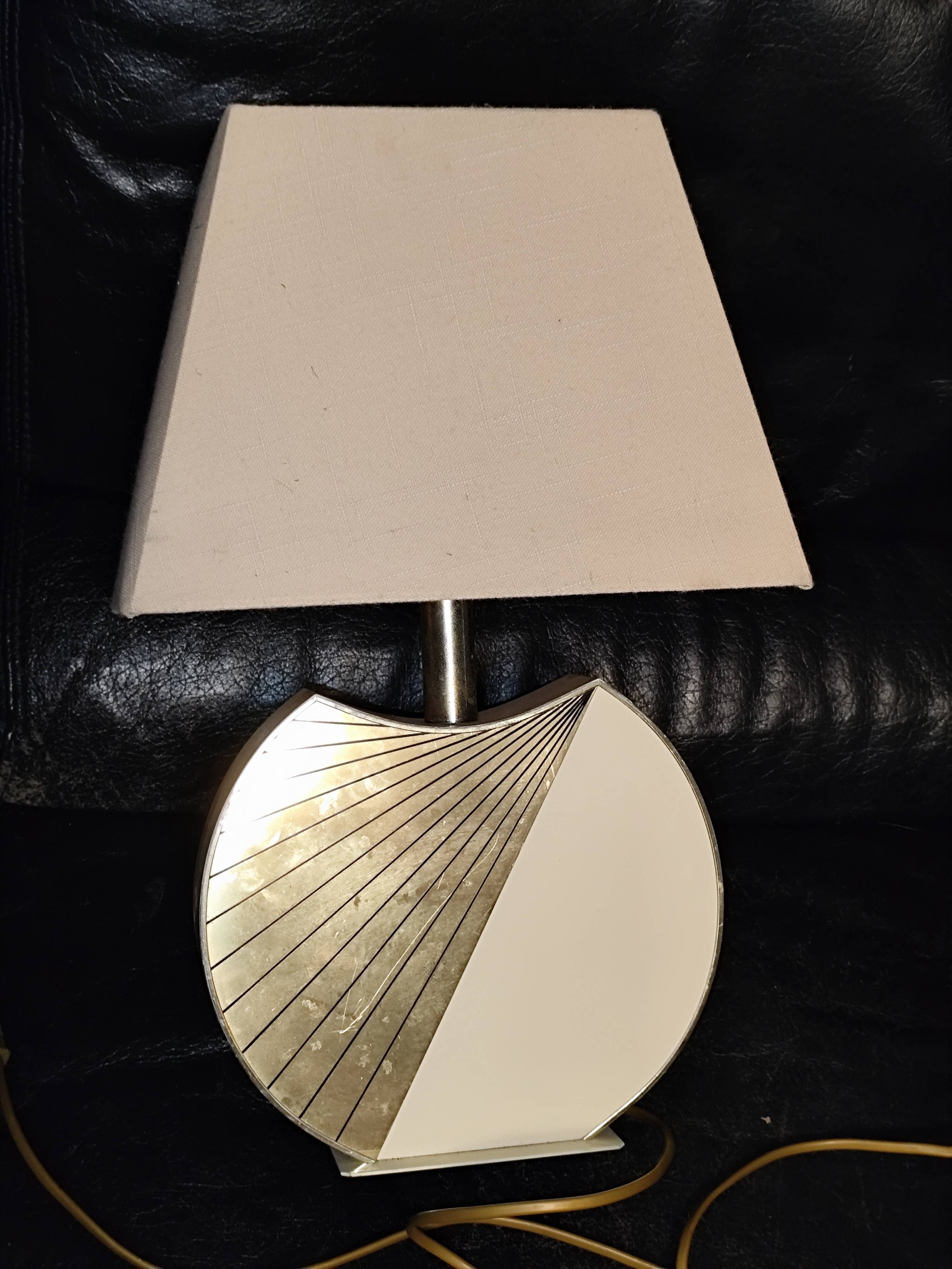 Vintage table lamp the dolphin Croissy white