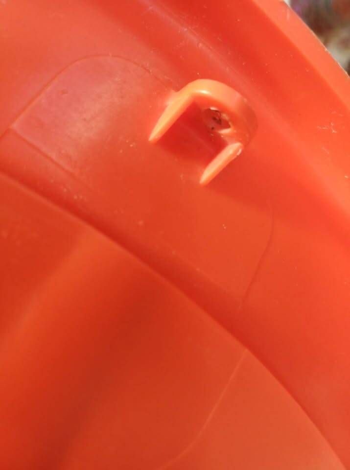Vintage orange round mirror SYLA – Pop Art / Space Age 70s – Ø 46 cm