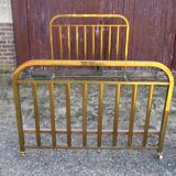 Old bed napoleon iii in gilded brass on wheels