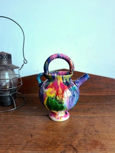 Vase / Multicoloured Ceramic Jug - signed Dressinval - 1960s - Vallauris