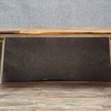 Brutalist dining table in wood and iron, 20th century