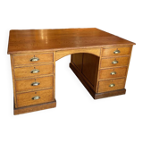 Antique oak partner desk