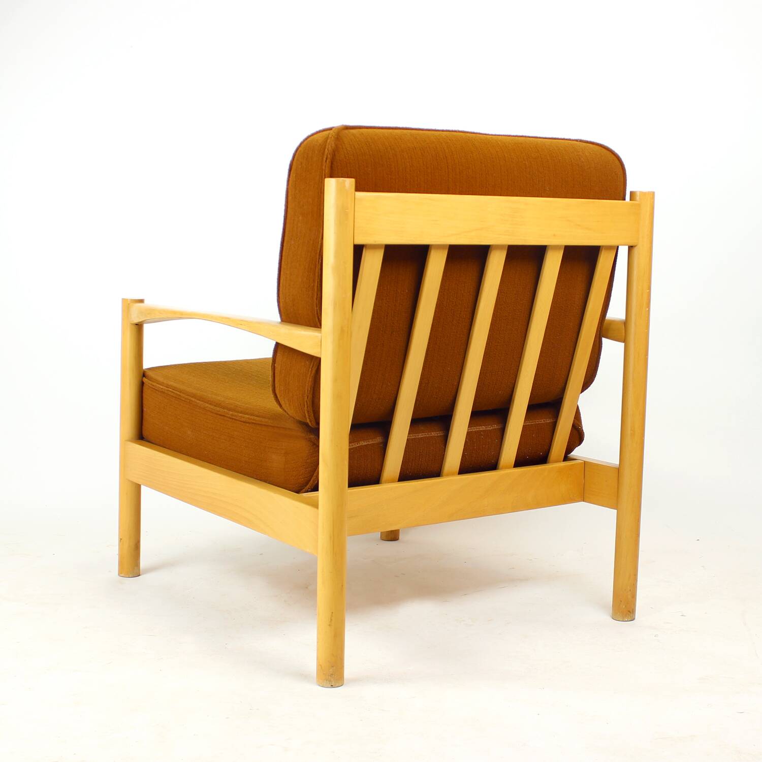 Elegant Lounge Chair In Oak, Czechoslovakia 1960s, 4 Available