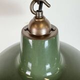 Industrial Green Enamel Factory Pendant Lamp from Multi Electrical Co,1960s