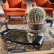 Art deco cubist bakelite mirrored tray, France 1930s